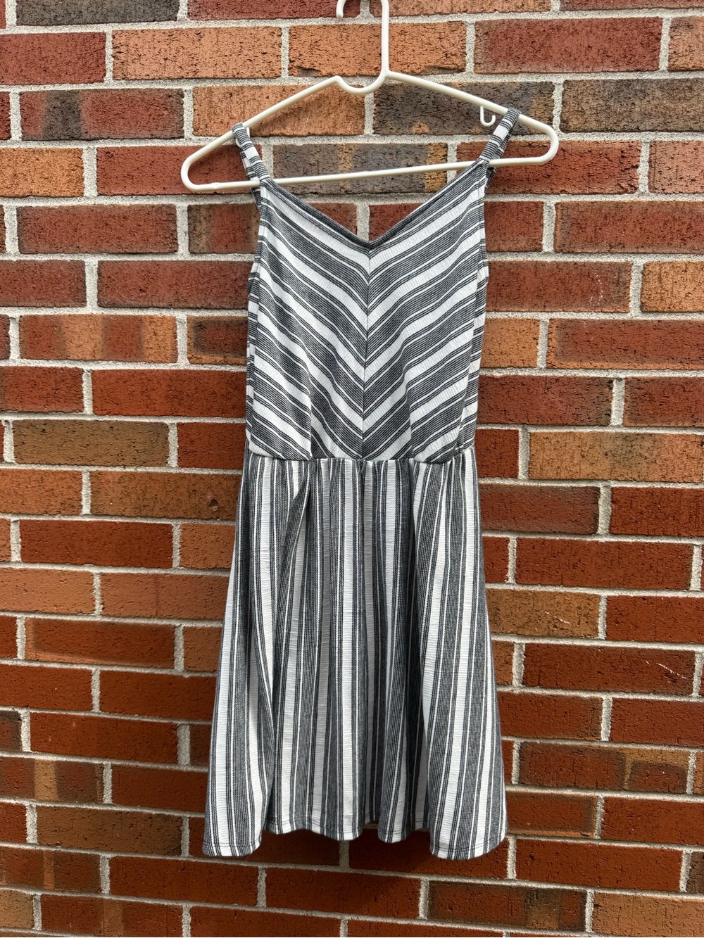 Universal Thread Black White Striped Fit & Flare Dress Size XS